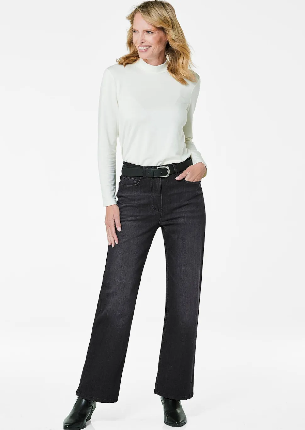 Weite Jeans VERA aus Stretch-Denim