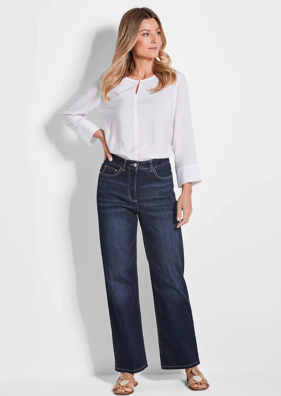 Weite Jeans VERA aus Stretch-Denim