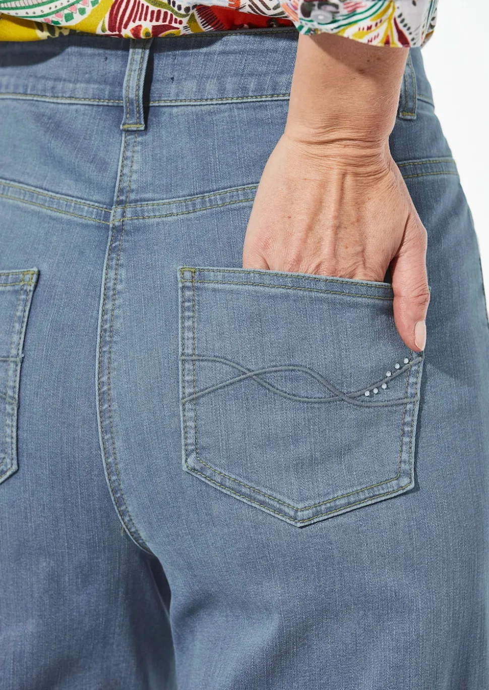Weite Jeans VERA aus Stretch-Denim