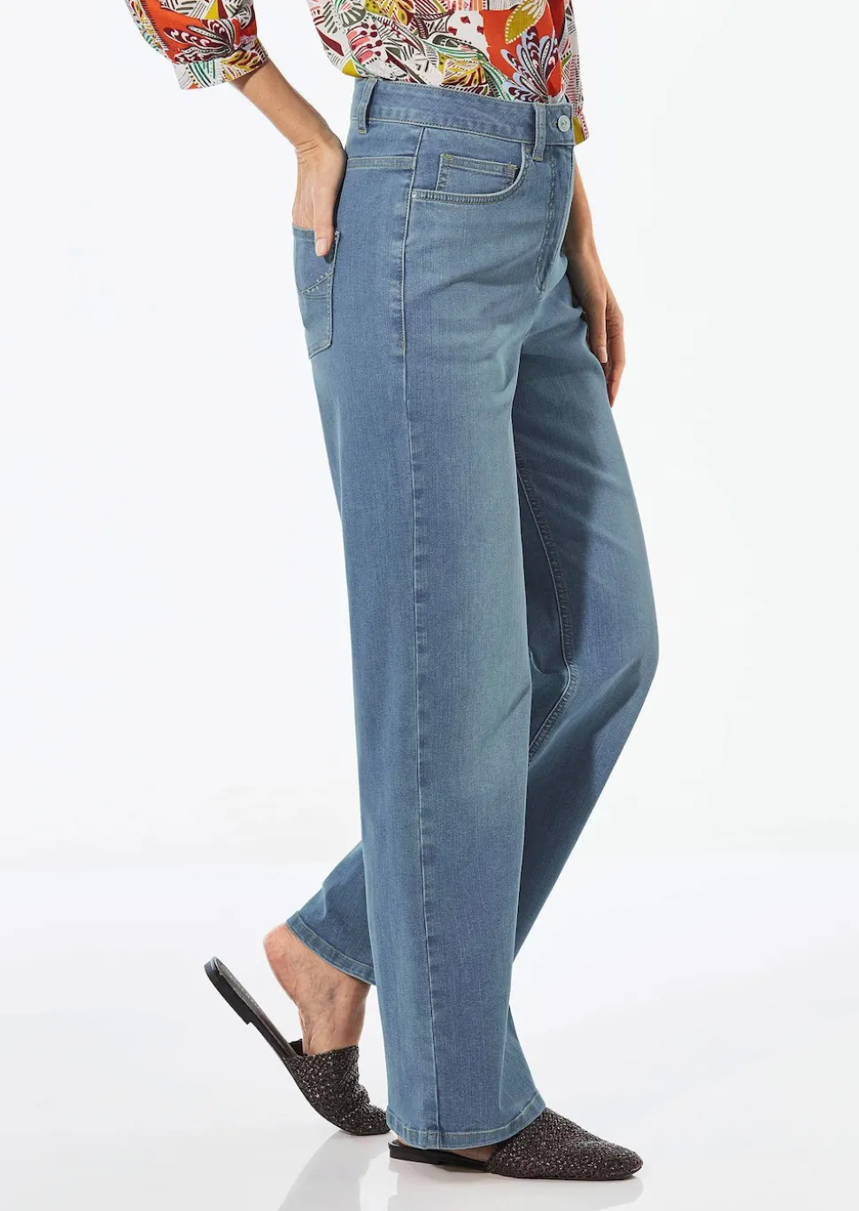 Weite Jeans VERA aus Stretch-Denim