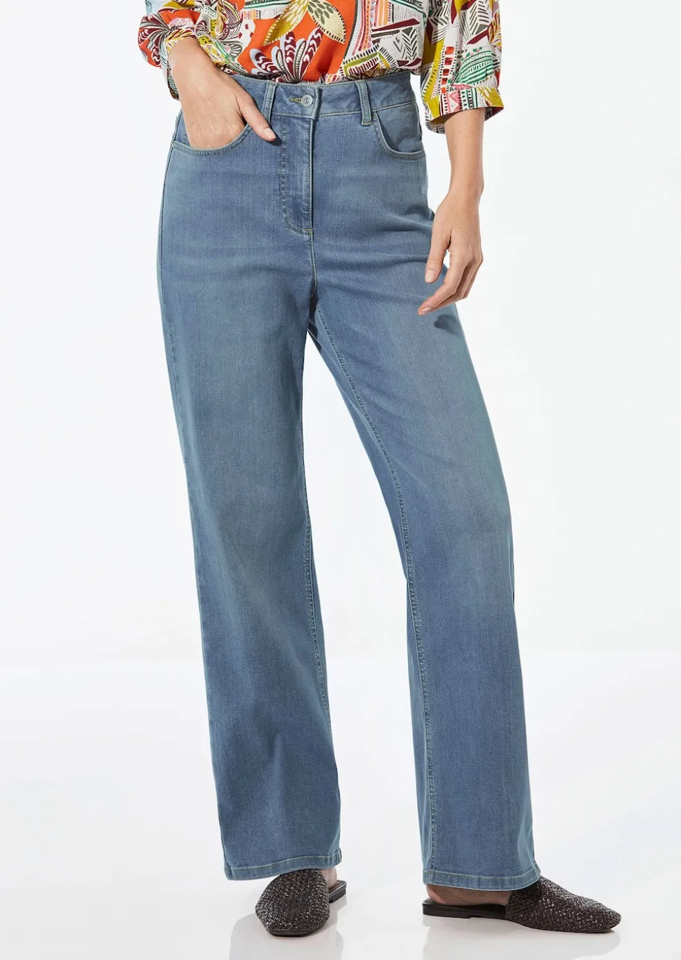 Weite Jeans VERA aus Stretch-Denim