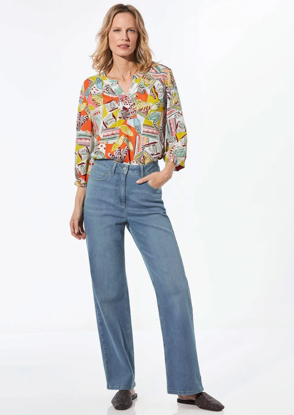 Weite Jeans VERA aus Stretch-Denim