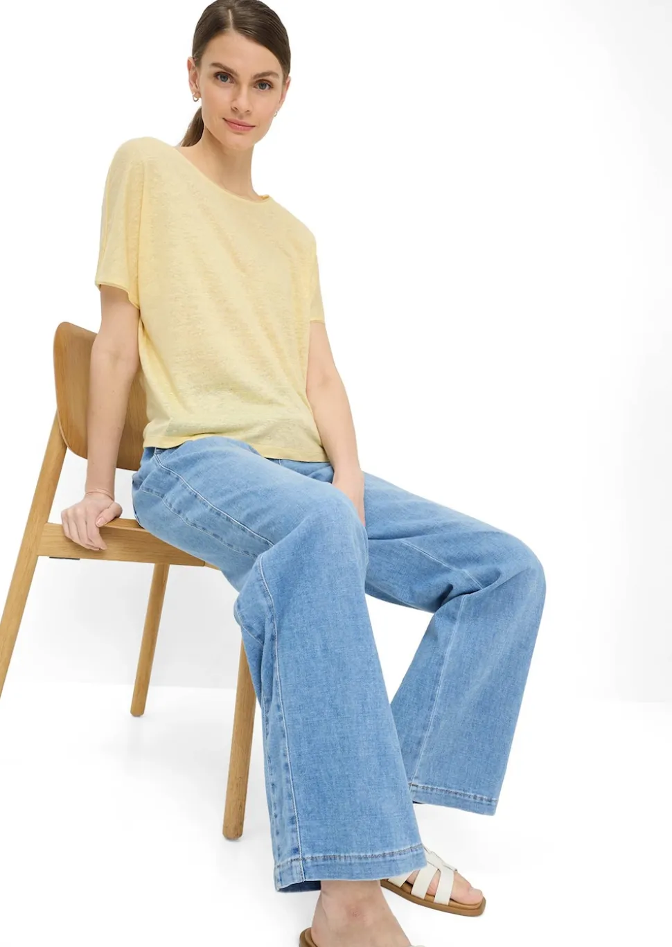 Weite Schlupfhose in leichter Denim-Qualität