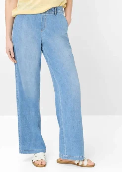 Weite Schlupfhose in leichter Denim-Qualität