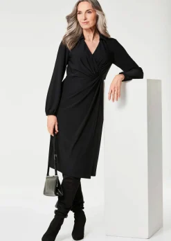 Wickelkleid mit Hemdkragen