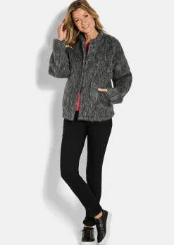 Wolljacke in Fell-Optik