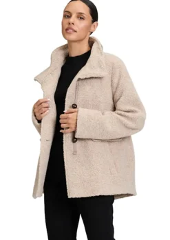 Wolljacke in flauschiger Teddy-Optik