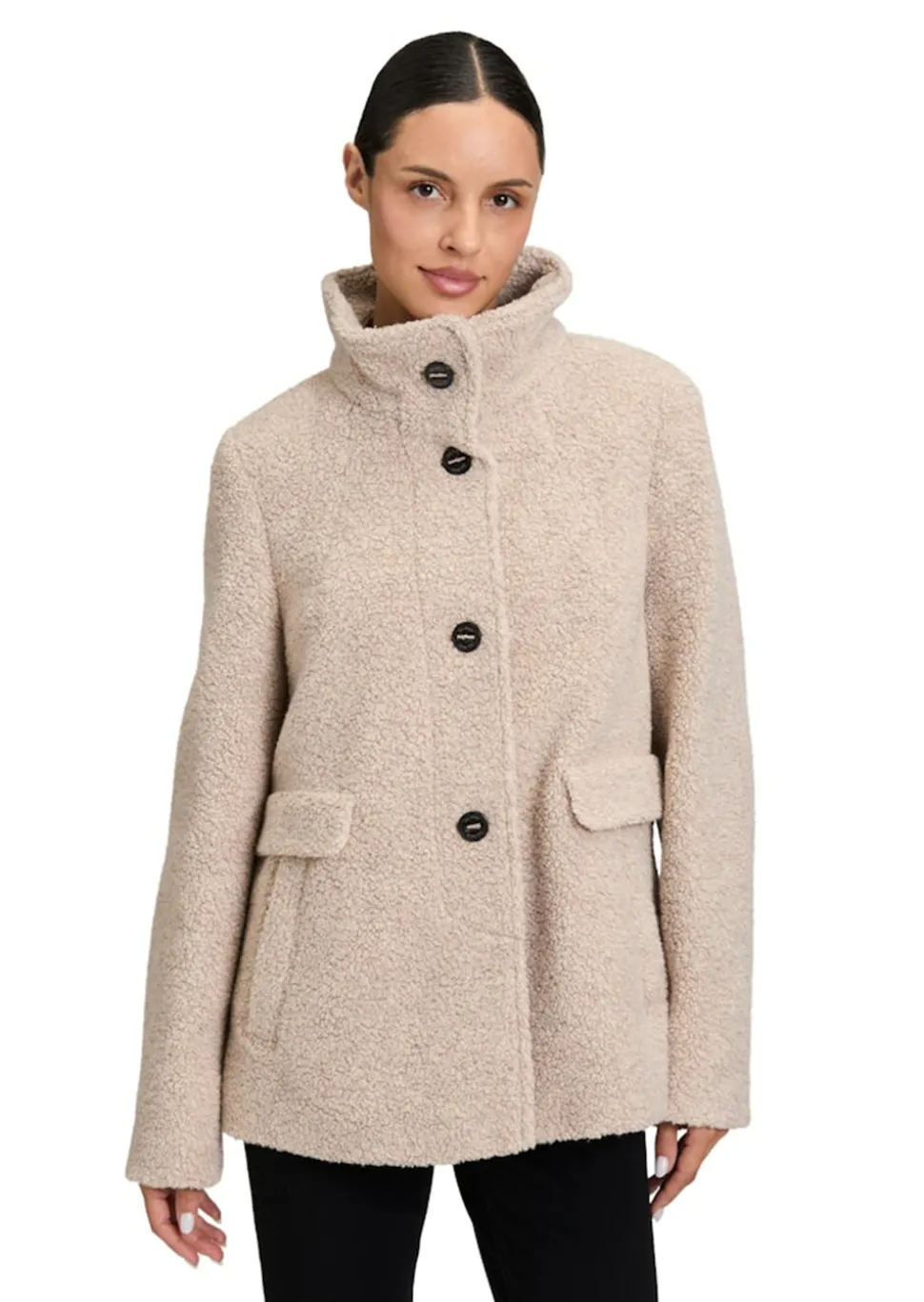 Wolljacke in flauschiger Teddy-Optik