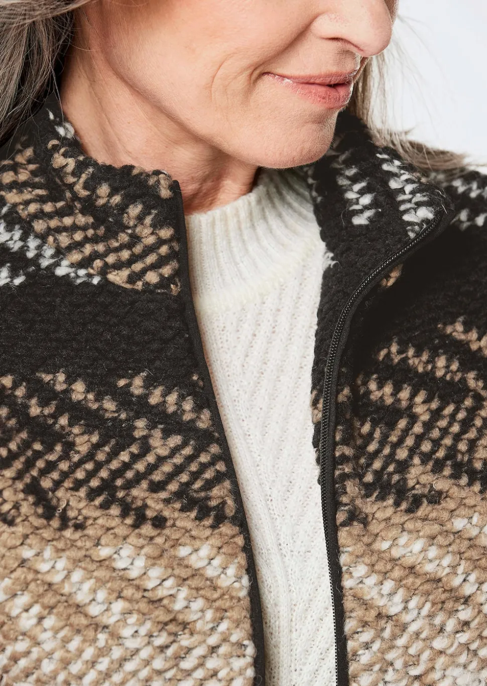 Wolljacke mit Jacquardmuster