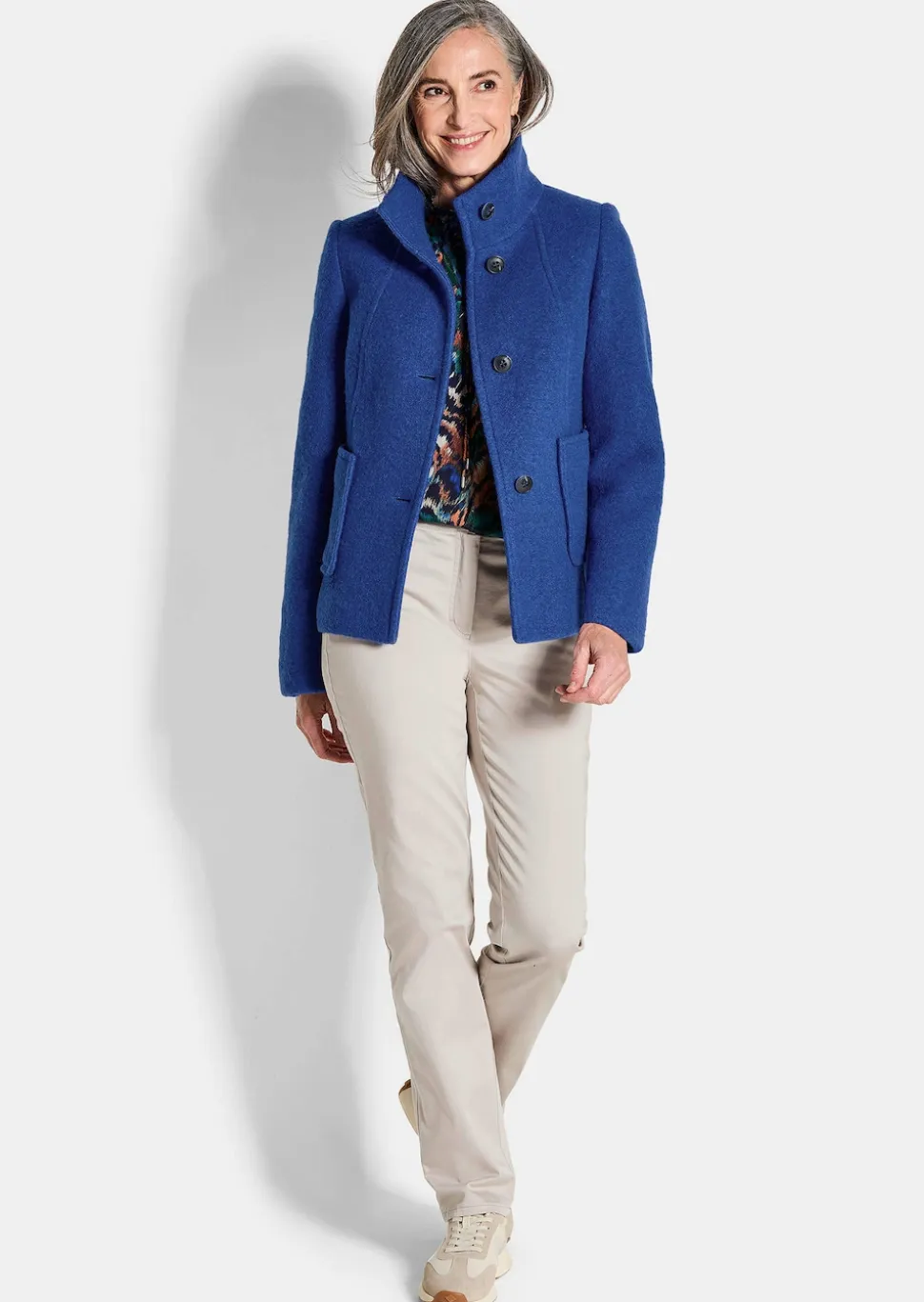 Wollmix Jacke mit Stehkragen