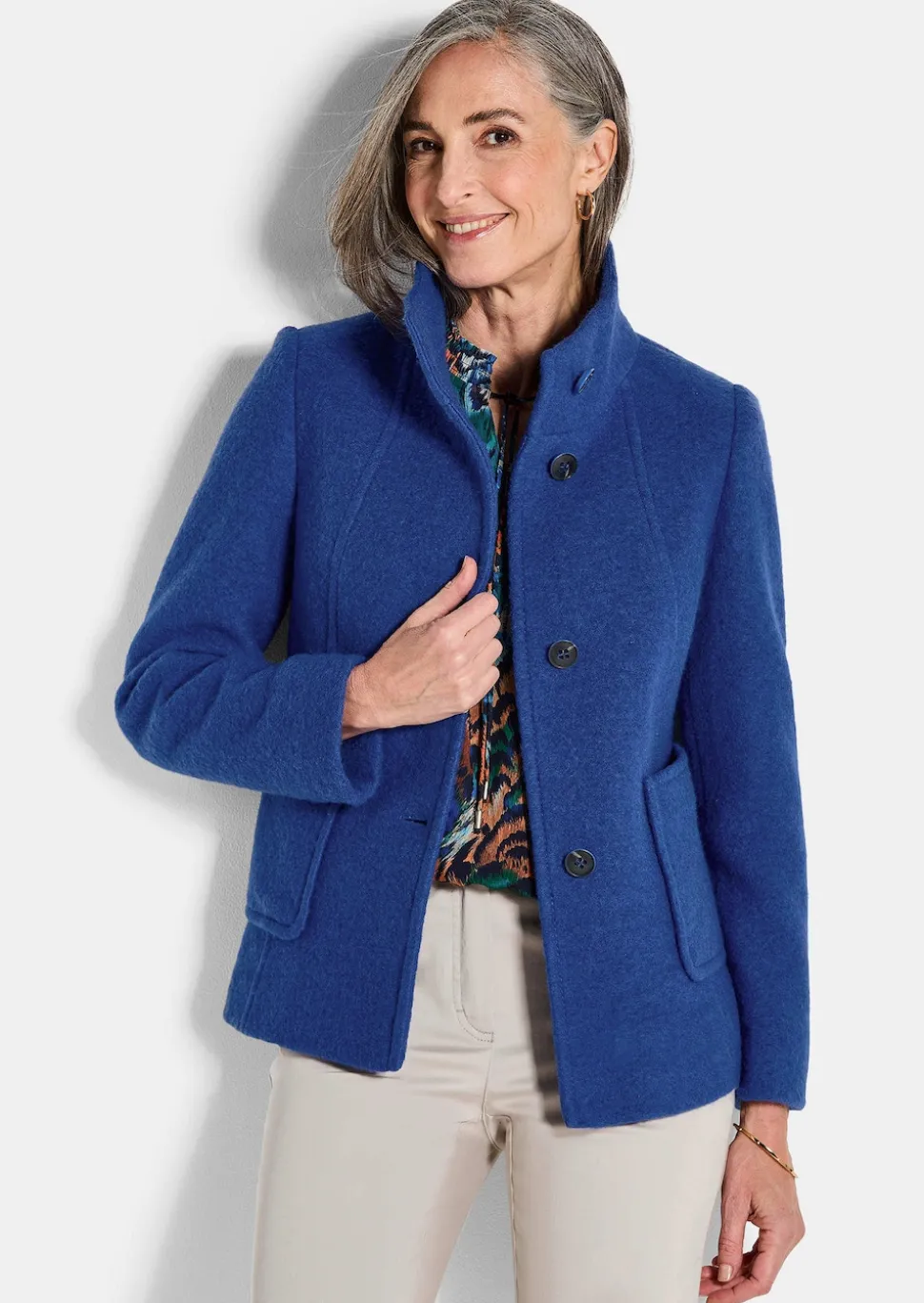 Wollmix Jacke mit Stehkragen